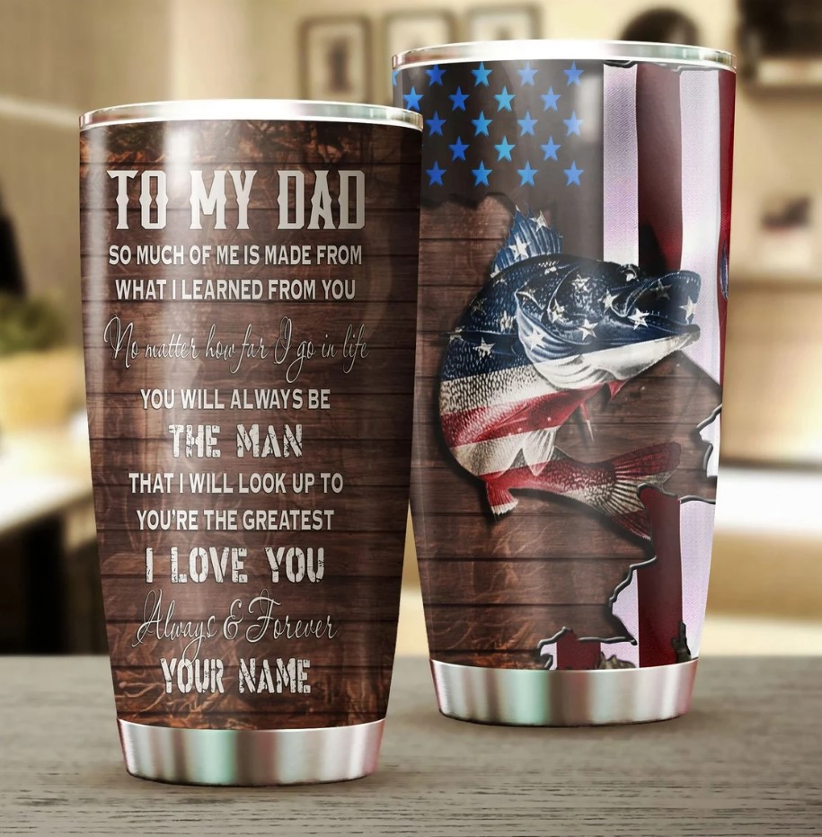 Personalized Personalized Dad Tumbler Fathers Day Tumbler America Flag Dad Tumbler Dad Gifts